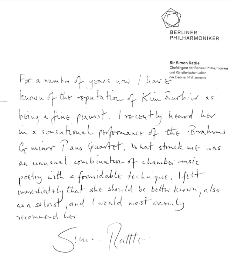 Simon Rattle letter